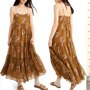 MADEWELL • metallic corsage tiered midi dress